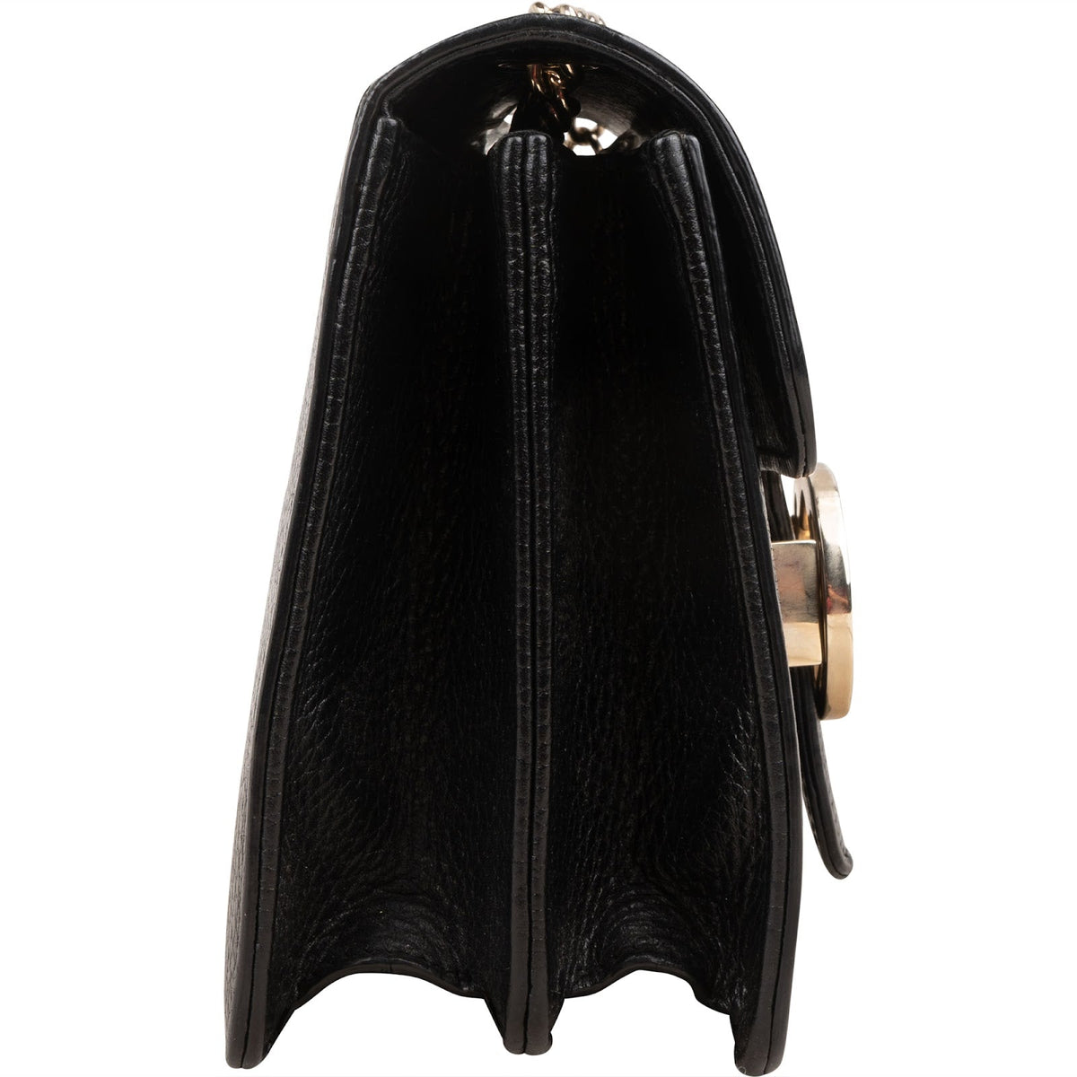 Borsa a tracolla piccola Gucci in pelle martellata con logo GG intrecciato