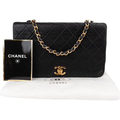 Chanel Quilted Lambskin 24K Gold Single Flap Crossbody Bag
