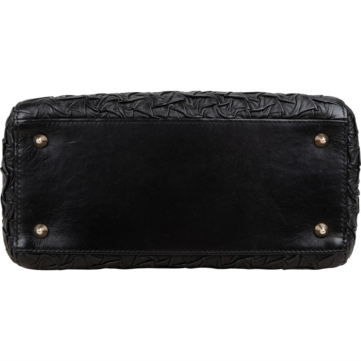 Christian Dior Black Crinkled Lambskin Small Lady Dior Handbag