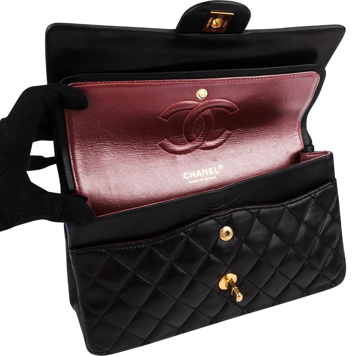 Chanel Medium Double Flap aus gestepptem Lammleder – Ansicht 13