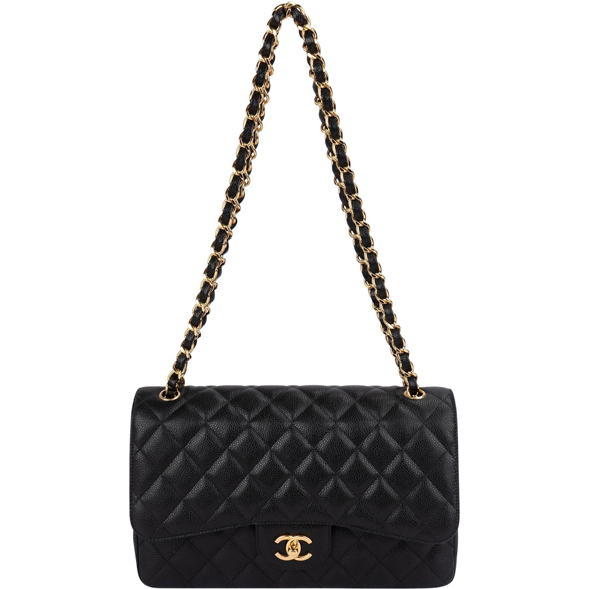 Chanel Caviar Leder Jumbo Double Flap Schultertasche, Bild 10 von 15
