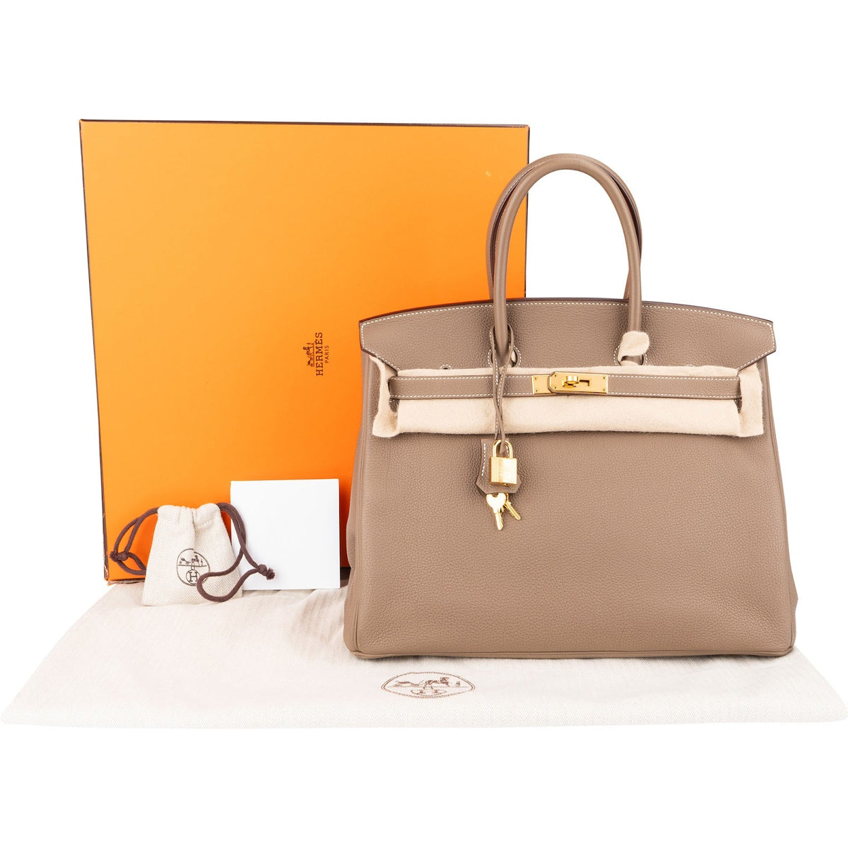 Hermès Taupe Togo Leder Birkin 35 Handtasche (2023), Bild 2 von 16