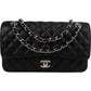 Chanel Palladium Medium Double Flap aus Caviar-Leder – Vorderansicht