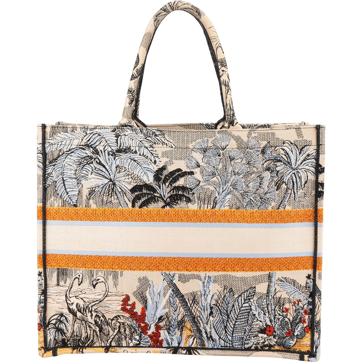 Bolso de mano Dioriviera Tropical Book Tote de lona bordada de Christian Dior