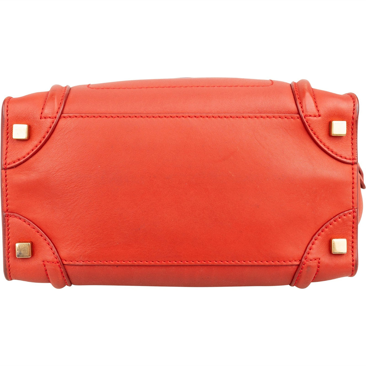 Sac à main Céline Luggage en cuir de veau rouge