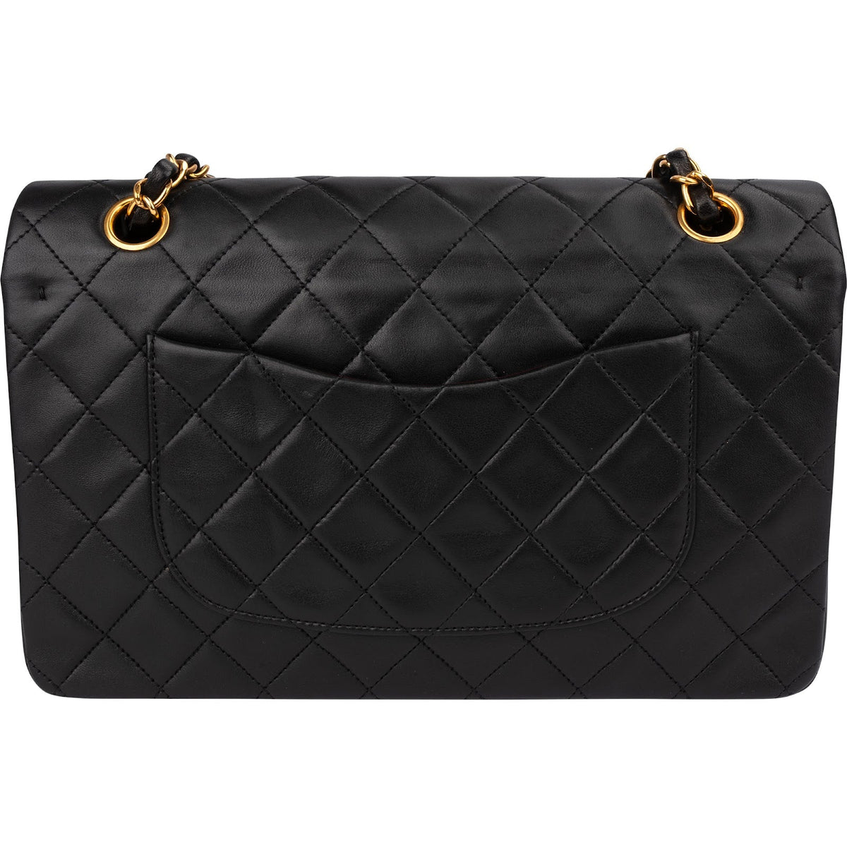 Borsa a spalla Chanel Medium Double Flap in pelle di agnello trapuntata con finiture in oro 24K