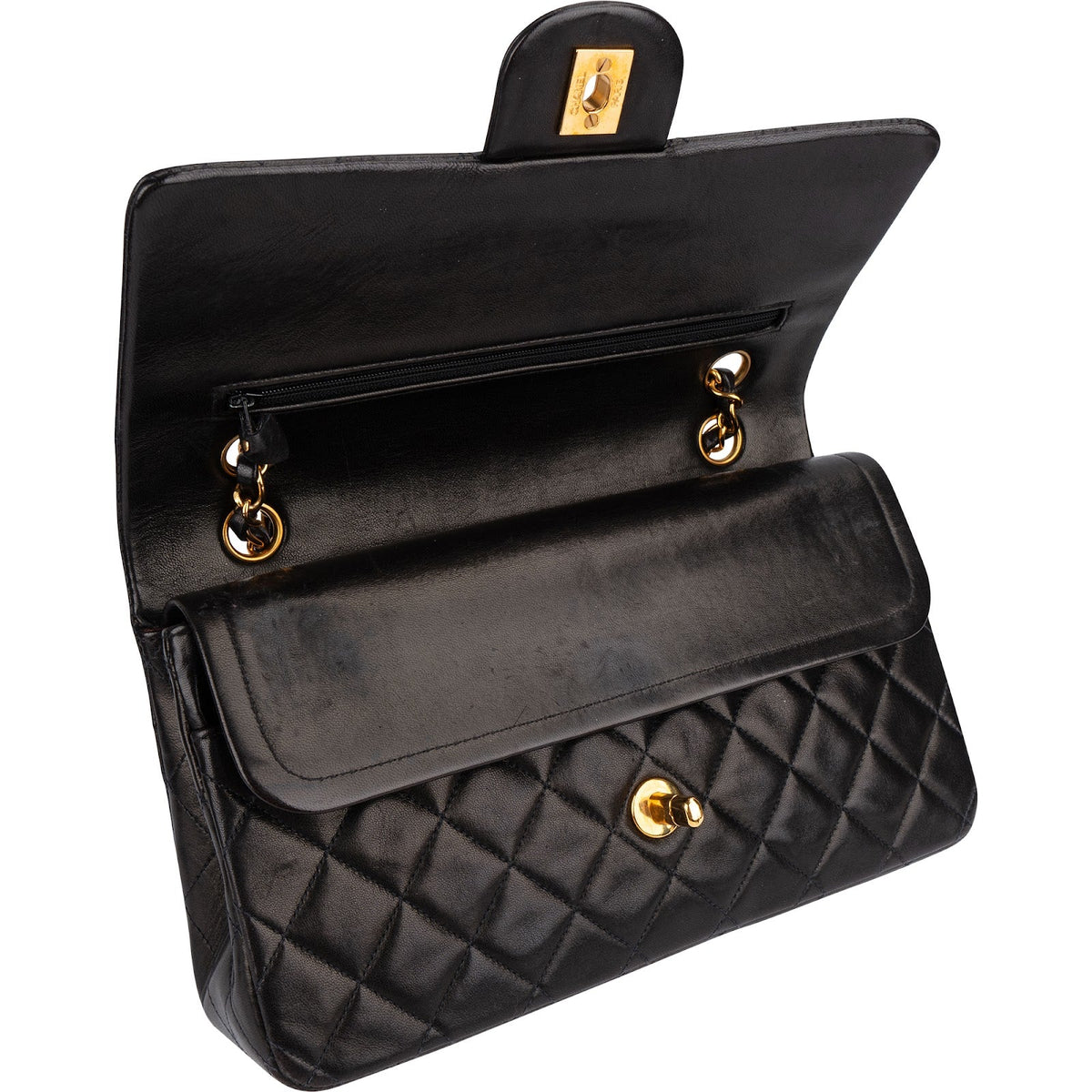 Chanel Lammleder Gold Medium Double Flap Schultertasche, Bild 12 von 15