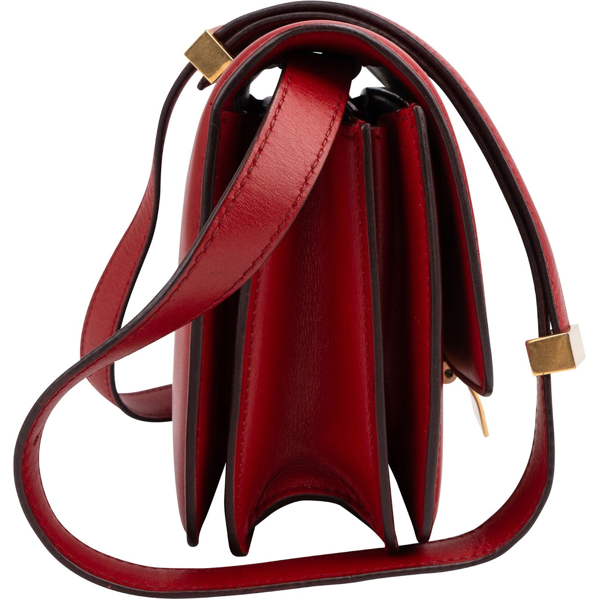 Celine Small Triomphe aus rotem Box-Kalbsleder – Ansicht 2