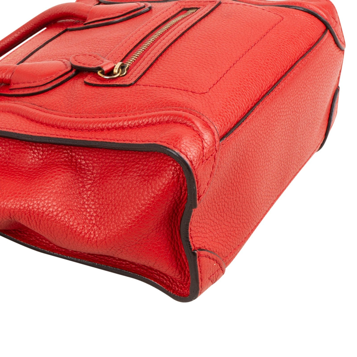 Céline Rot genarbtes Kalbsleder Nano Luggage Handtasche, Bild 7 von 11