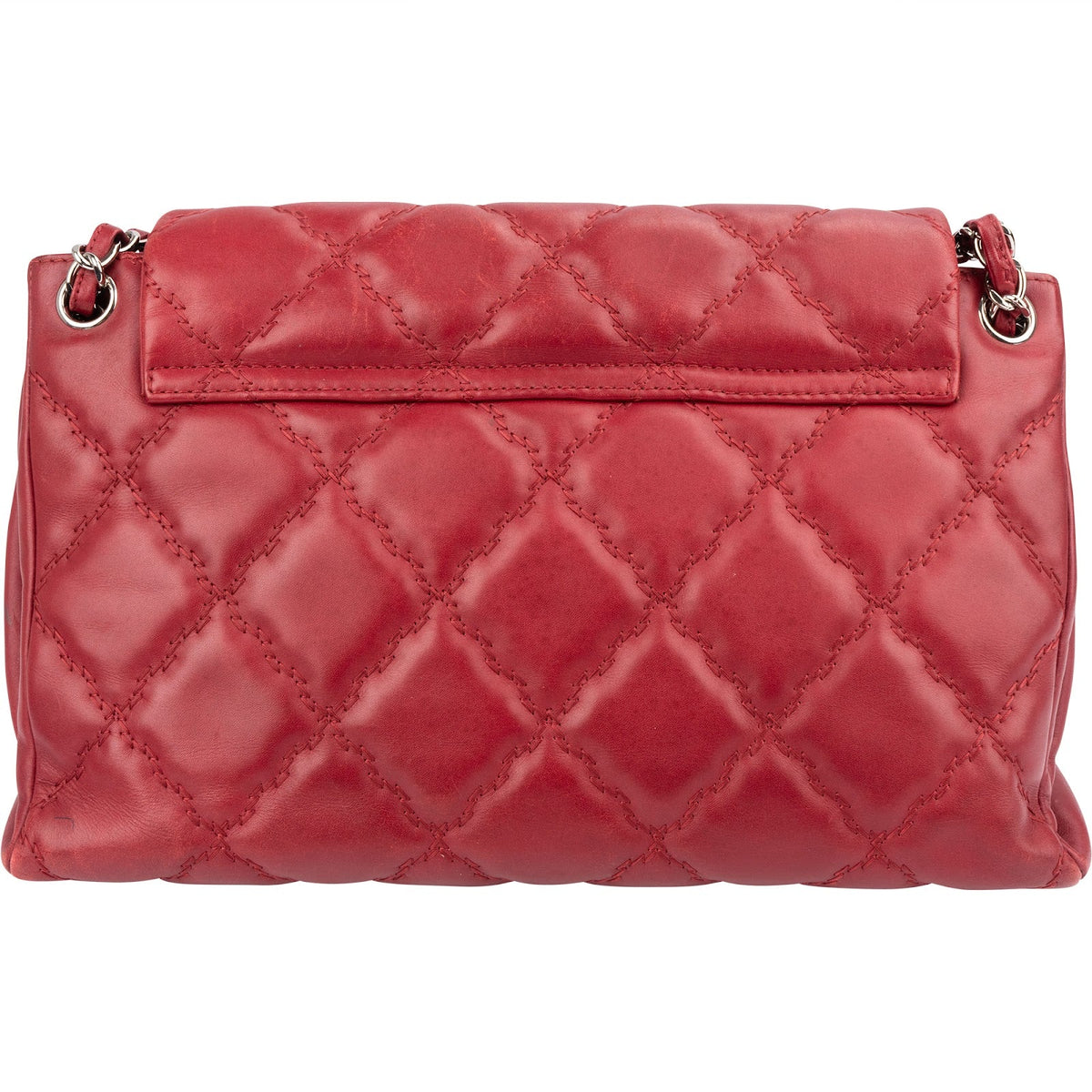 Sac bandoulière Chanel Diamond Stitch Hampton Flap Jumbo Flap en cuir d'agneau matelassé