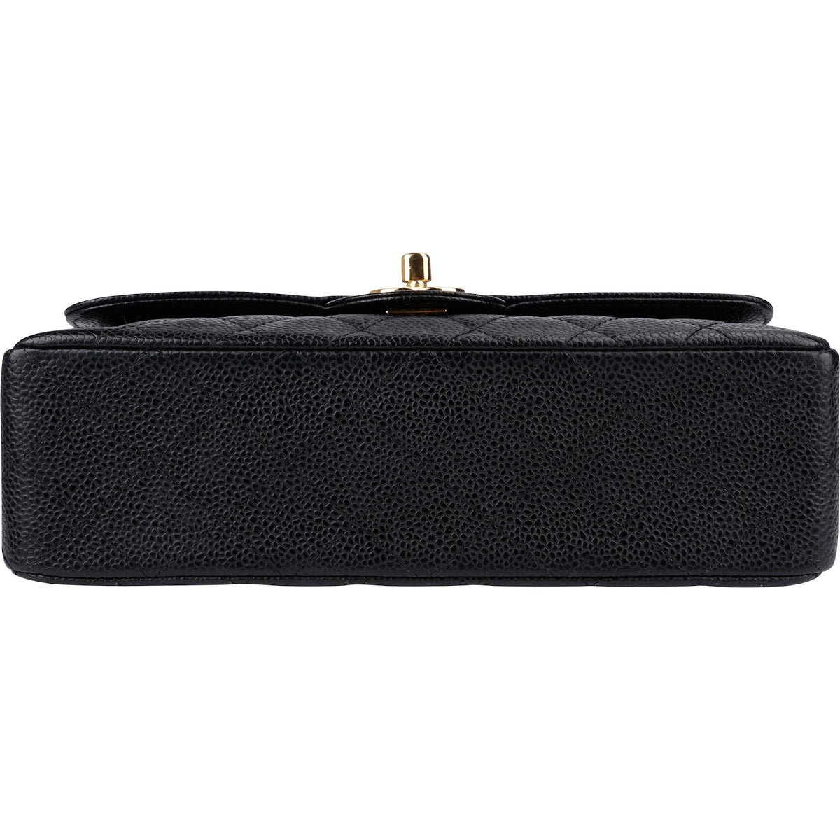 Sac à bandoulière Chanel Small Double Flap en cuir caviar matelassé doré
