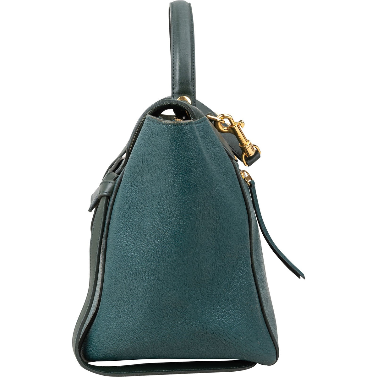 Borsa a mano Céline in pelle di vitello granata color petrolio