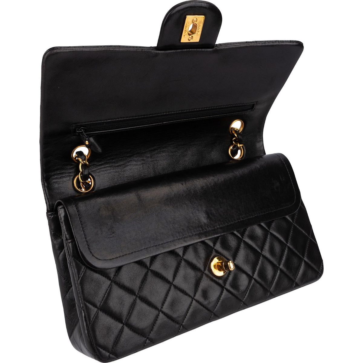 Chanel Lammleder Gold Medium Double Flap Schultertasche, Bild 12 von 15
