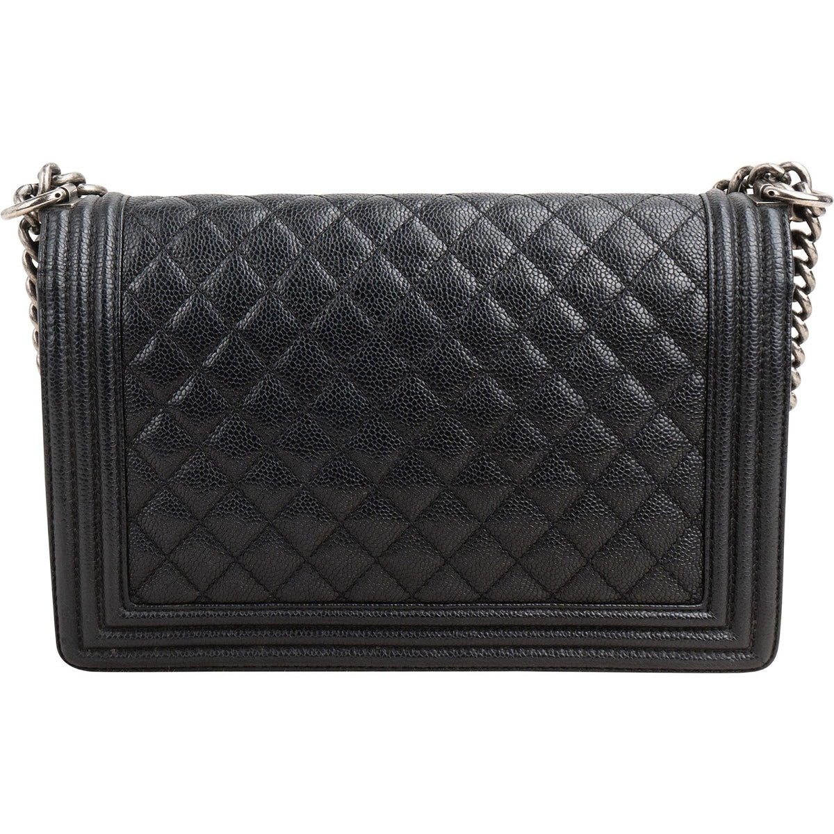 Chanel Quilted Caviar Leather New Medium Boy Single Flap Crossbody Bag