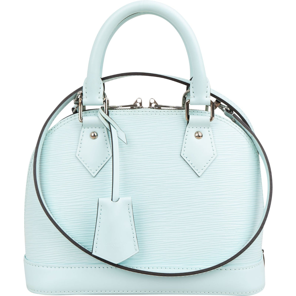Louis Vuitton Hellblau Epi Alma BB aus Epi-Leder – Vorderansicht