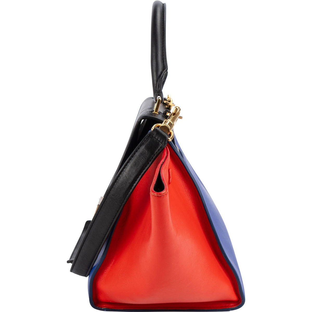 Sac à main trapèze Céline en cuir tricolore