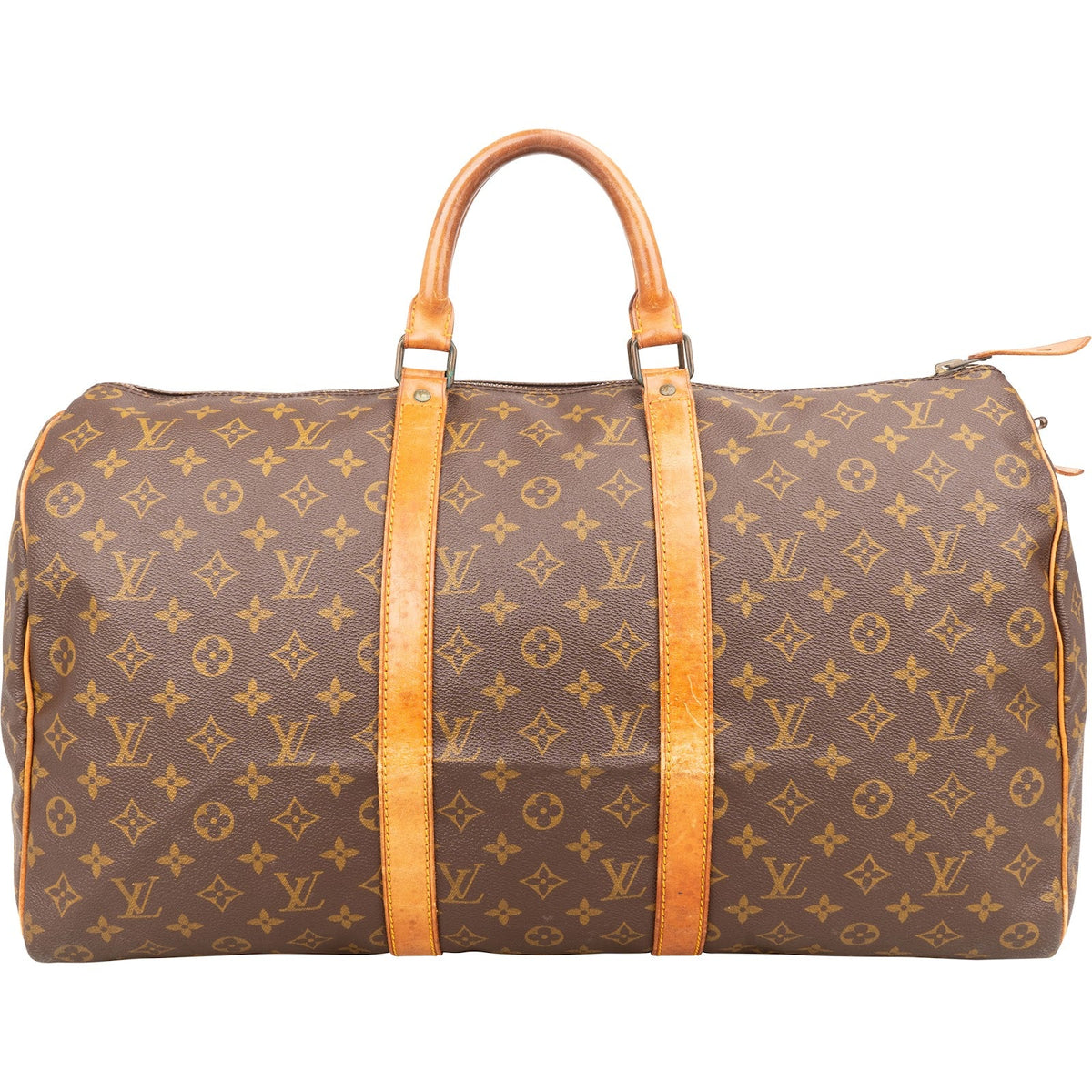Louis Vuitton Monogram Canvas Keepall 50 aus Monogram Canvas und Vachetta-Leder – Vorderansicht