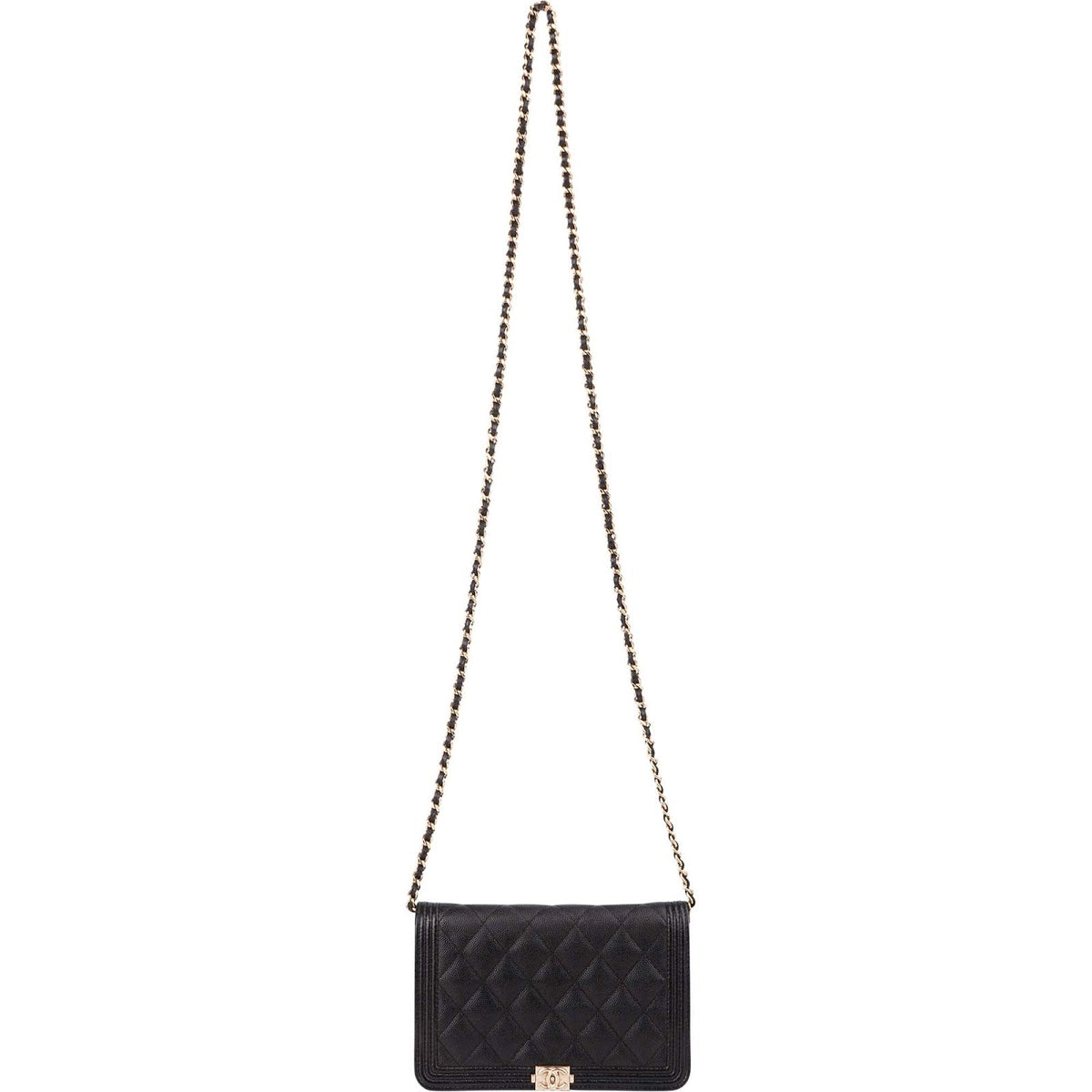 Borsa a tracolla Chanel Wallet On Chain Boy in pelle Caviar trapuntata