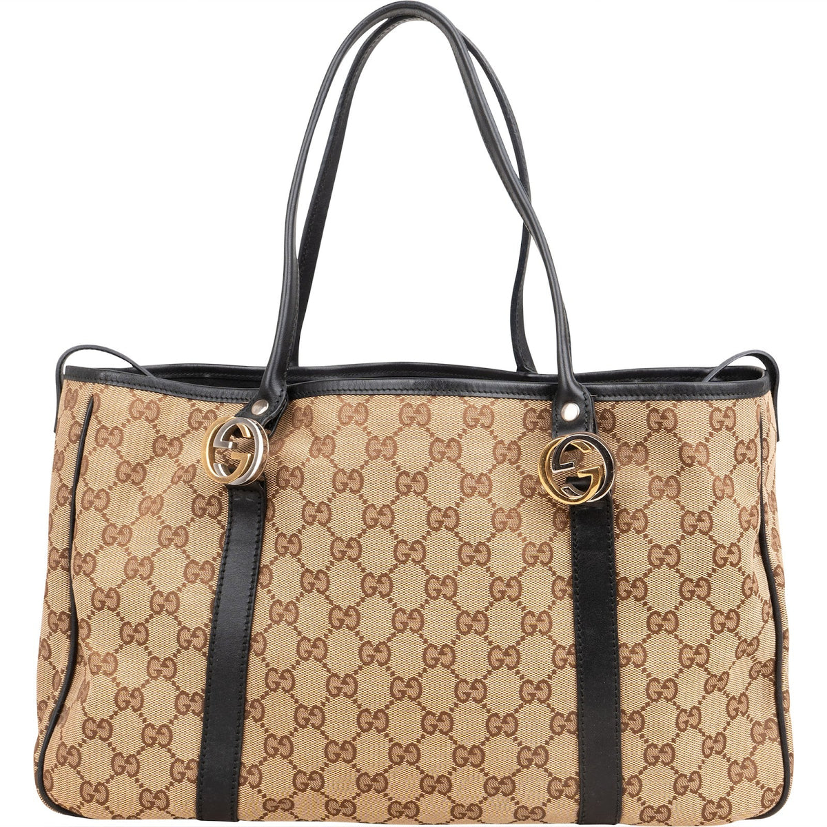 Gucci Monogram GG Canvas Twins Tote aus Canvas und Leder – Vorderansicht