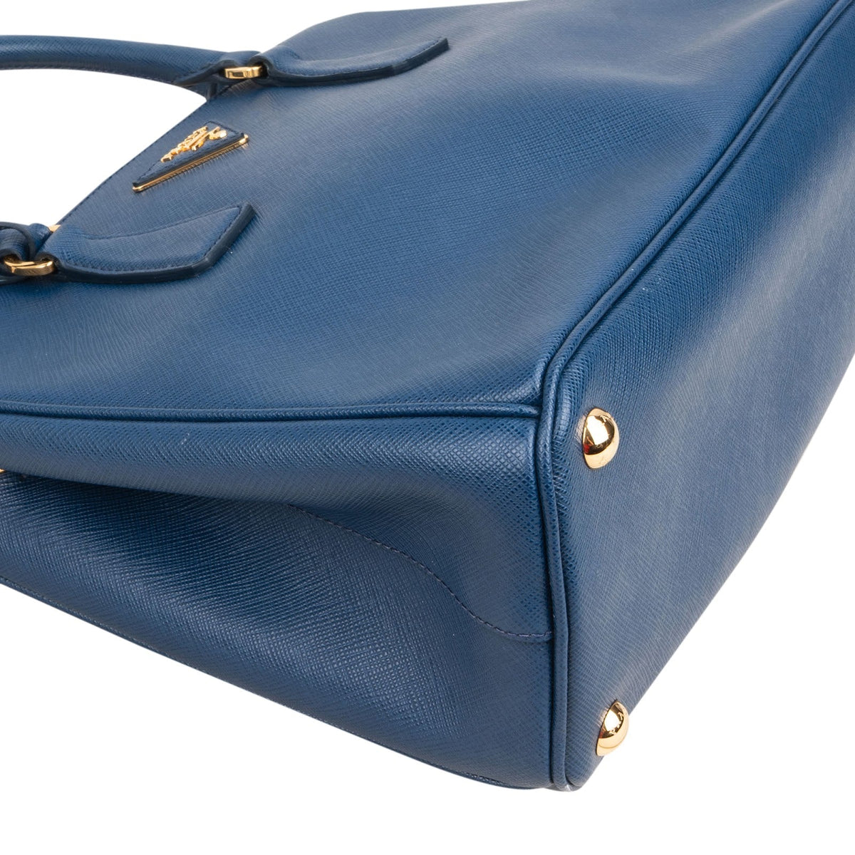 Borsa a mano Prada Small Galleria in pelle Saffiano blu