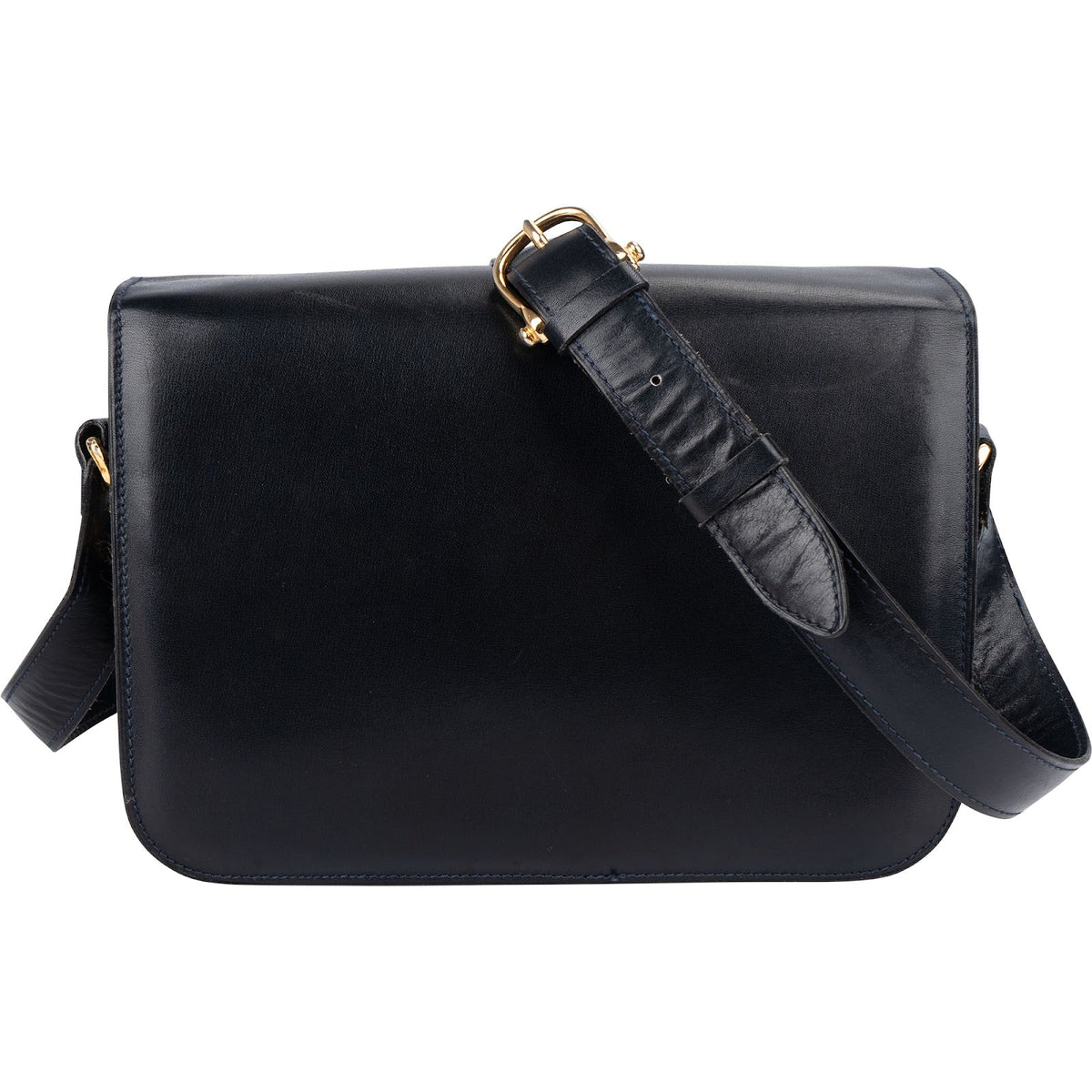 Celine Blau Boxcalf Carriage Triomphe Schultertasche, Bild 4 von 10