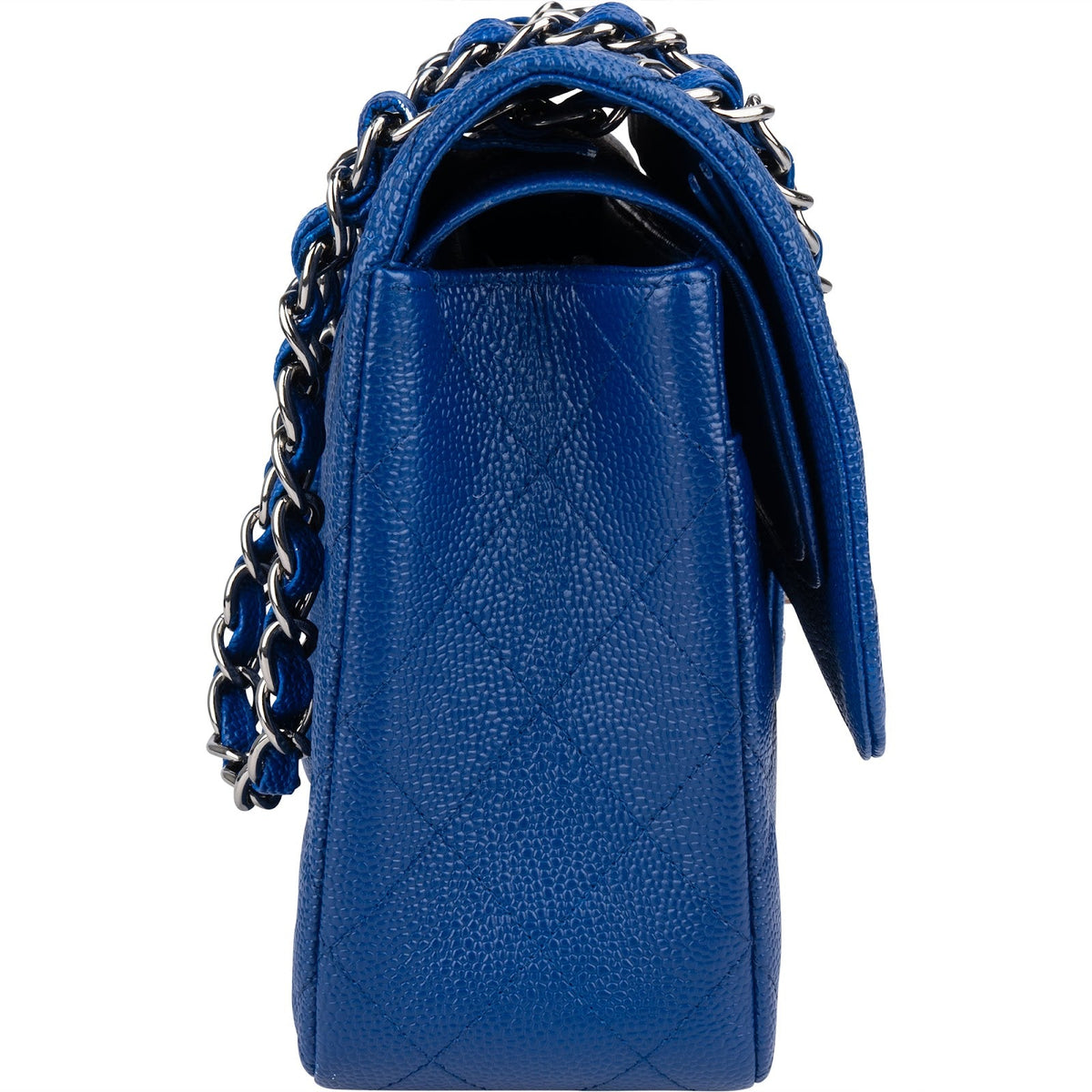 Sac bandoulière Chanel Jumbo à double rabat en cuir caviar matelassé