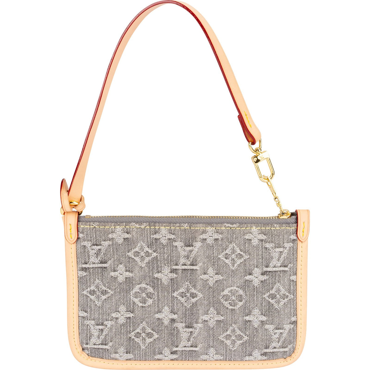 Louis Vuitton Monogram Denim Pochette Accessoires aus Denim und Vachetta-Leder – Vorderansicht