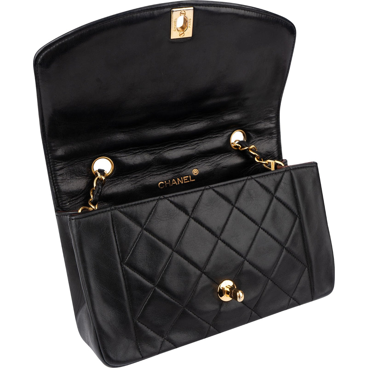 Chanel Diana Single Flap aus Lammleder – Detailansicht 10