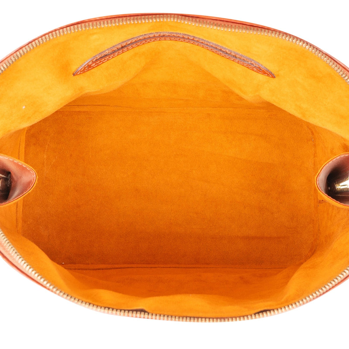 Borsa a mano Louis Vuitton Alma PM in pelle Epi color cognac