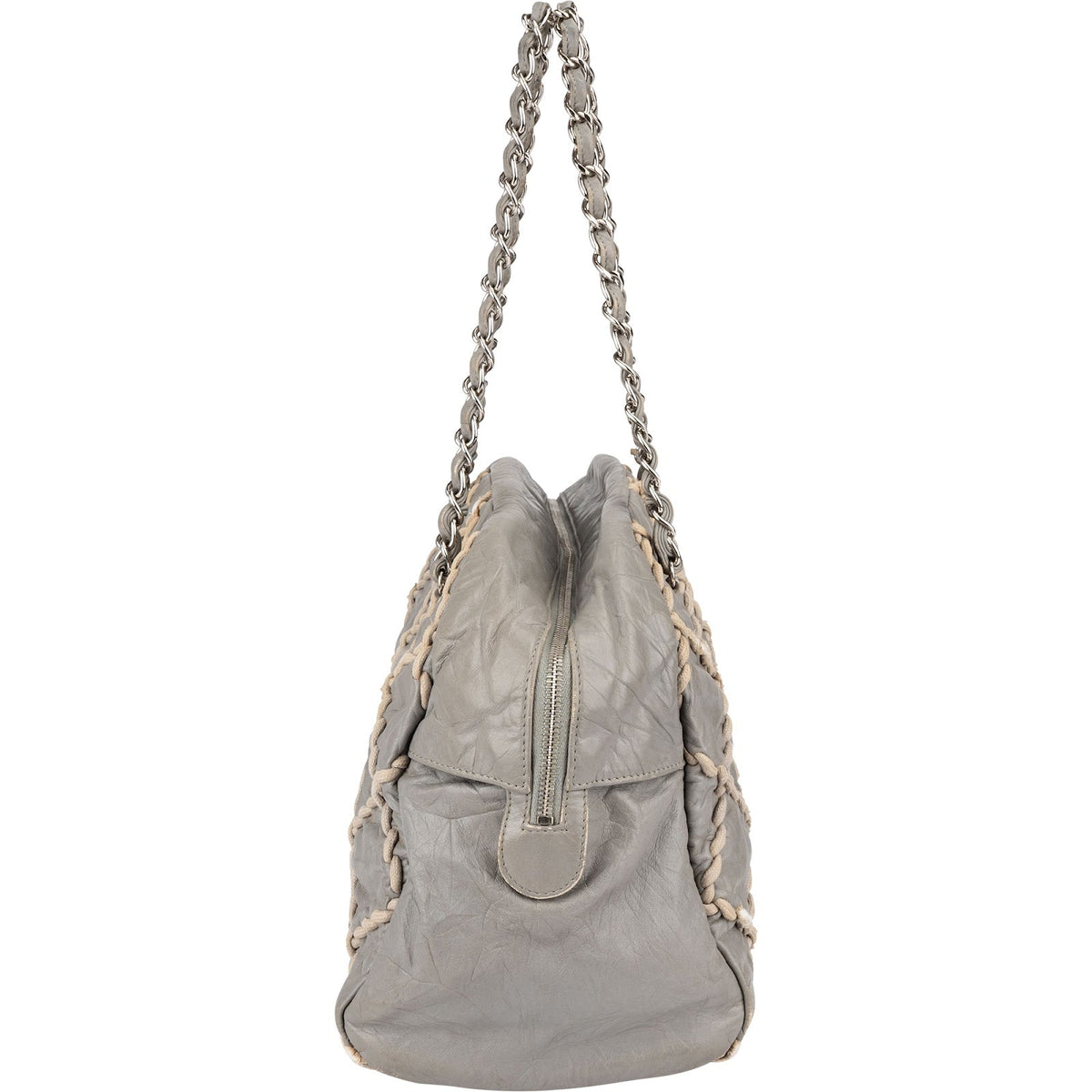 Chanel Crinkled Leder Braided Bowler Schultertasche, Bild 6 von 13