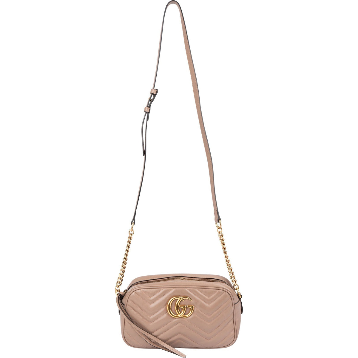 Bolso bandolera mediano Gucci GG Marmont de piel con motivo chevron