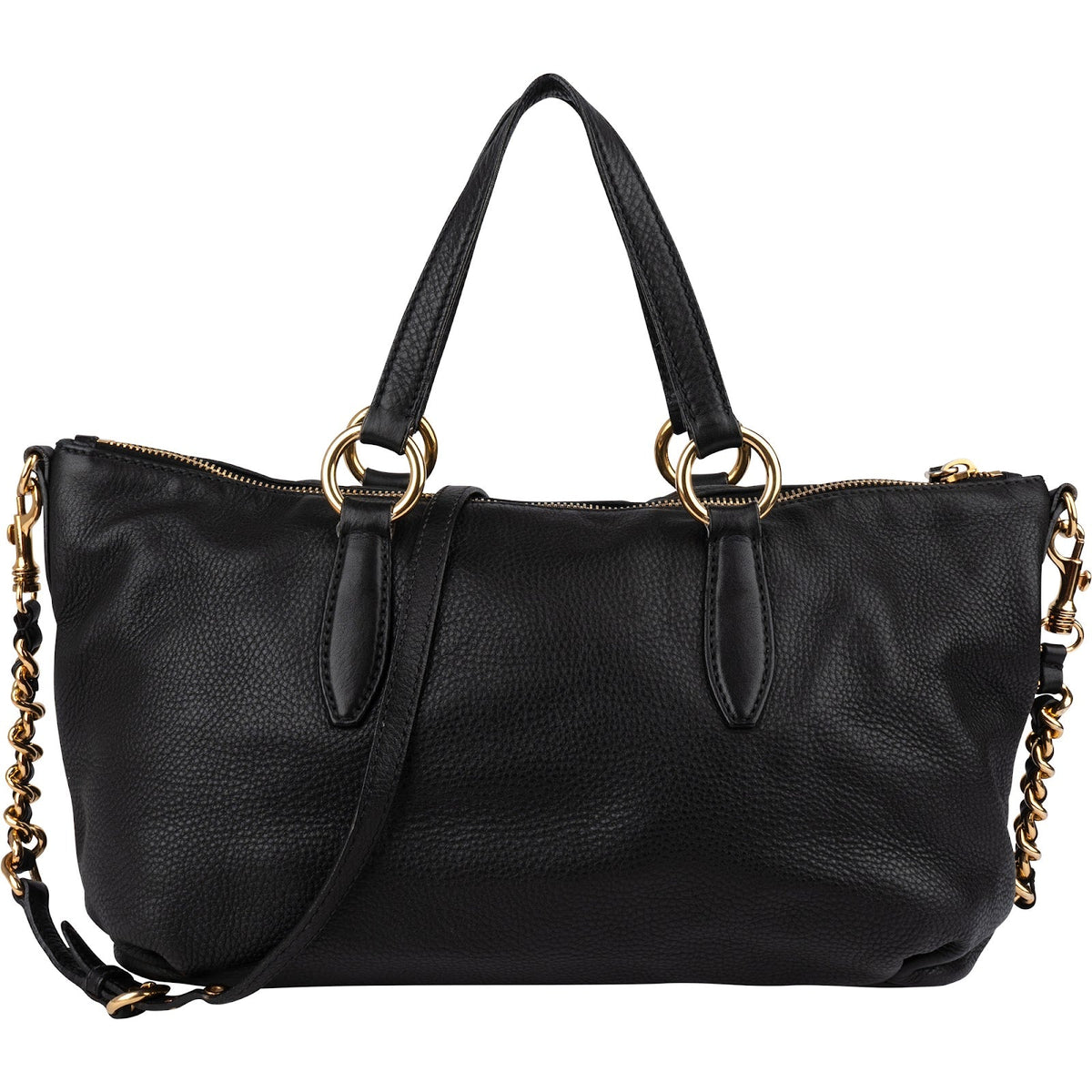 Miu Miu Black leather Vitello Lux Daino Handbag
