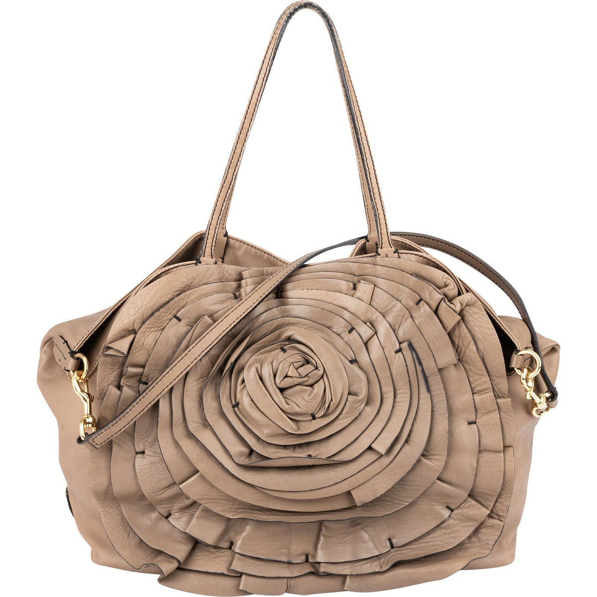 Valentino Garavani Rose Large Tote aus Leder – Vorderansicht