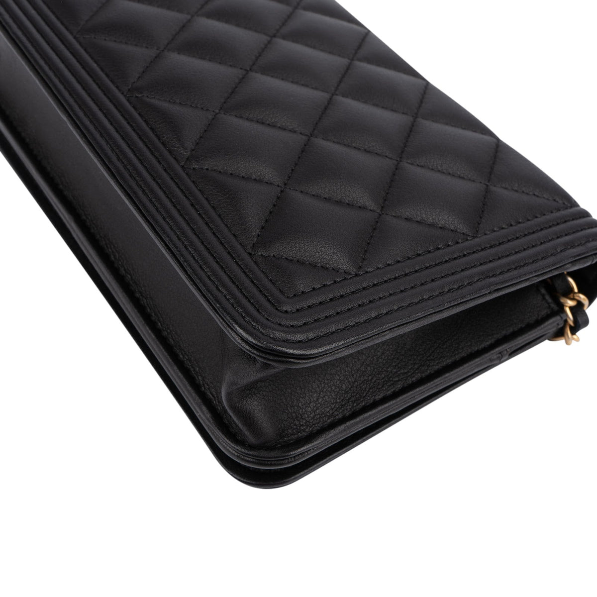 Chanel Small Boy Wallet On Chain aus gestepptem Lammleder – Ansicht 8