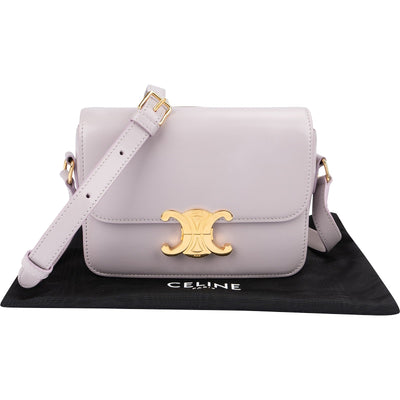 Celine Shiny Lilac Calfskin Teen Triomphe Crossbody Bag