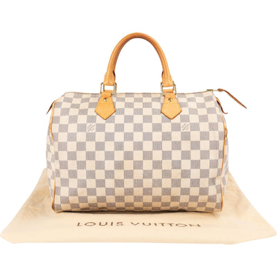 Louis Vuitton Monogram Damier Azur Speedy 35 Handbag