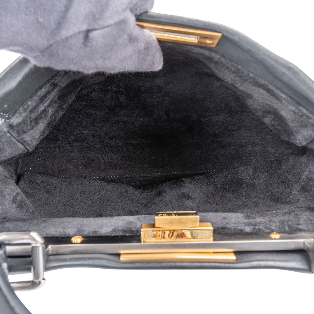 Fendi Black Leather Peekaboo Regular Handbag