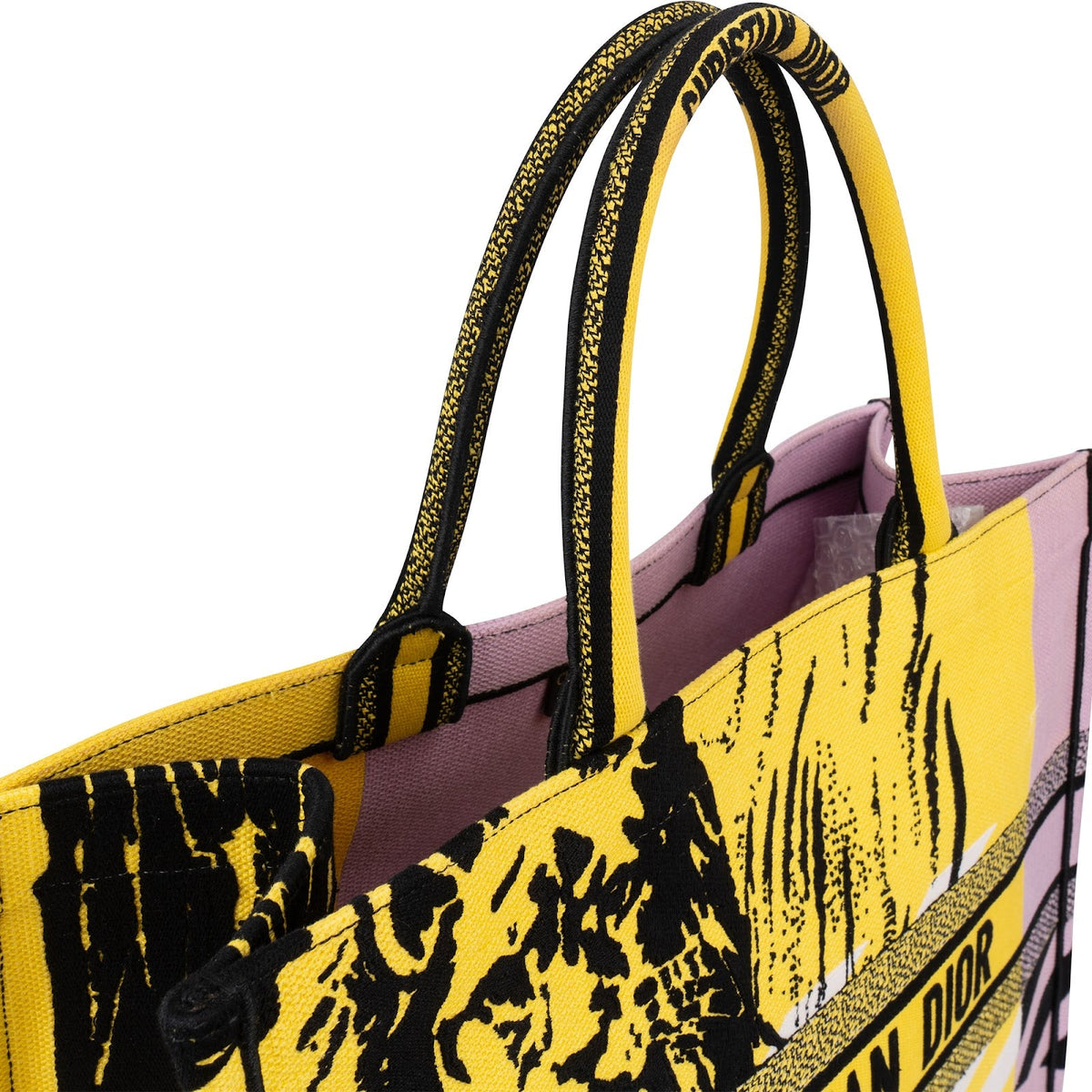 Borsa a mano Book Tote D-Jungle Pop in tela ricamata Christian Dior