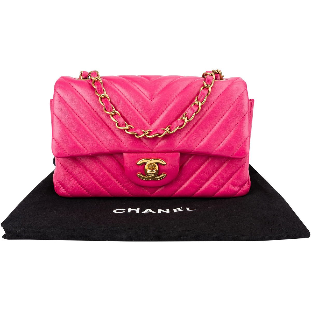 Chanel Chevron Lammleder Single Flap Umhängetasche, Bild 2 von 14