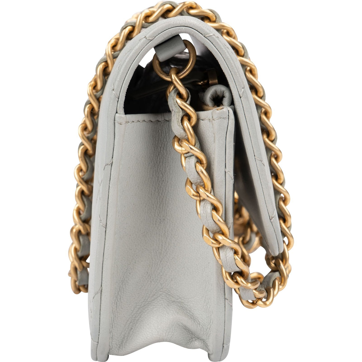 Chanel gewatteerde lamsleren Mini Adjustable Wallet On Chain crossbody tas