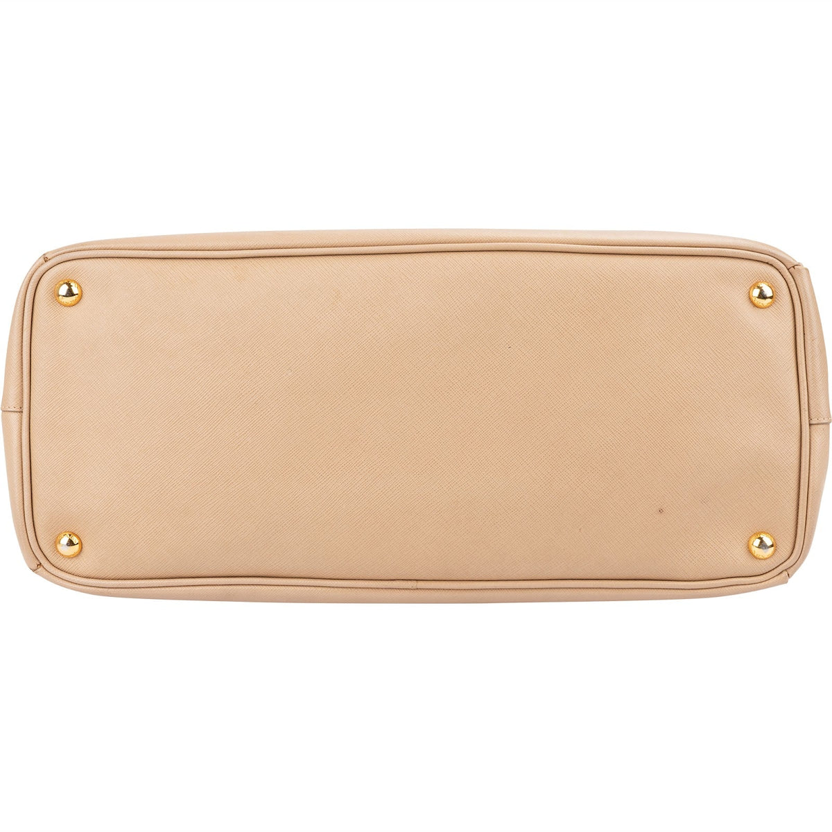 Prada Beige Saffiano Leather Double Zip Galleria Handbag