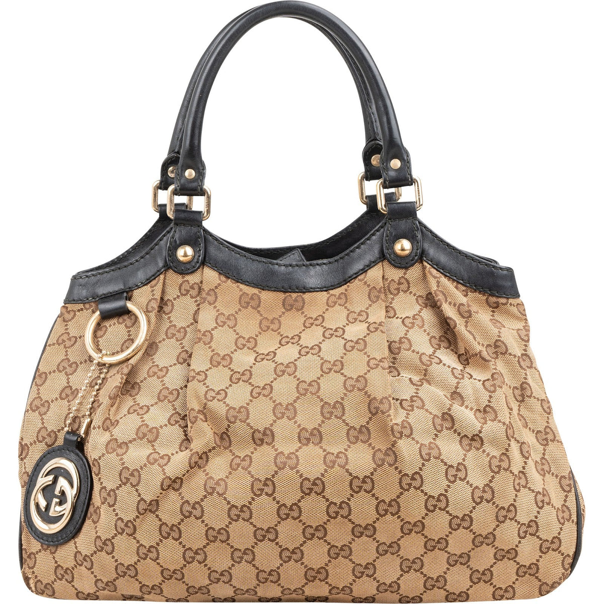 Gucci Monogram GG Canvas Sukey aus Canvas und Leder – Vorderansicht