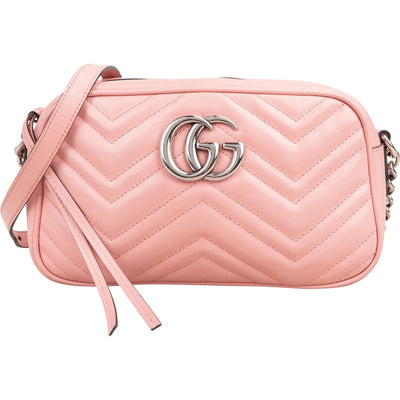 Gucci Monogram Matelassé Leather GG Marmont Camera Crossbody Bag