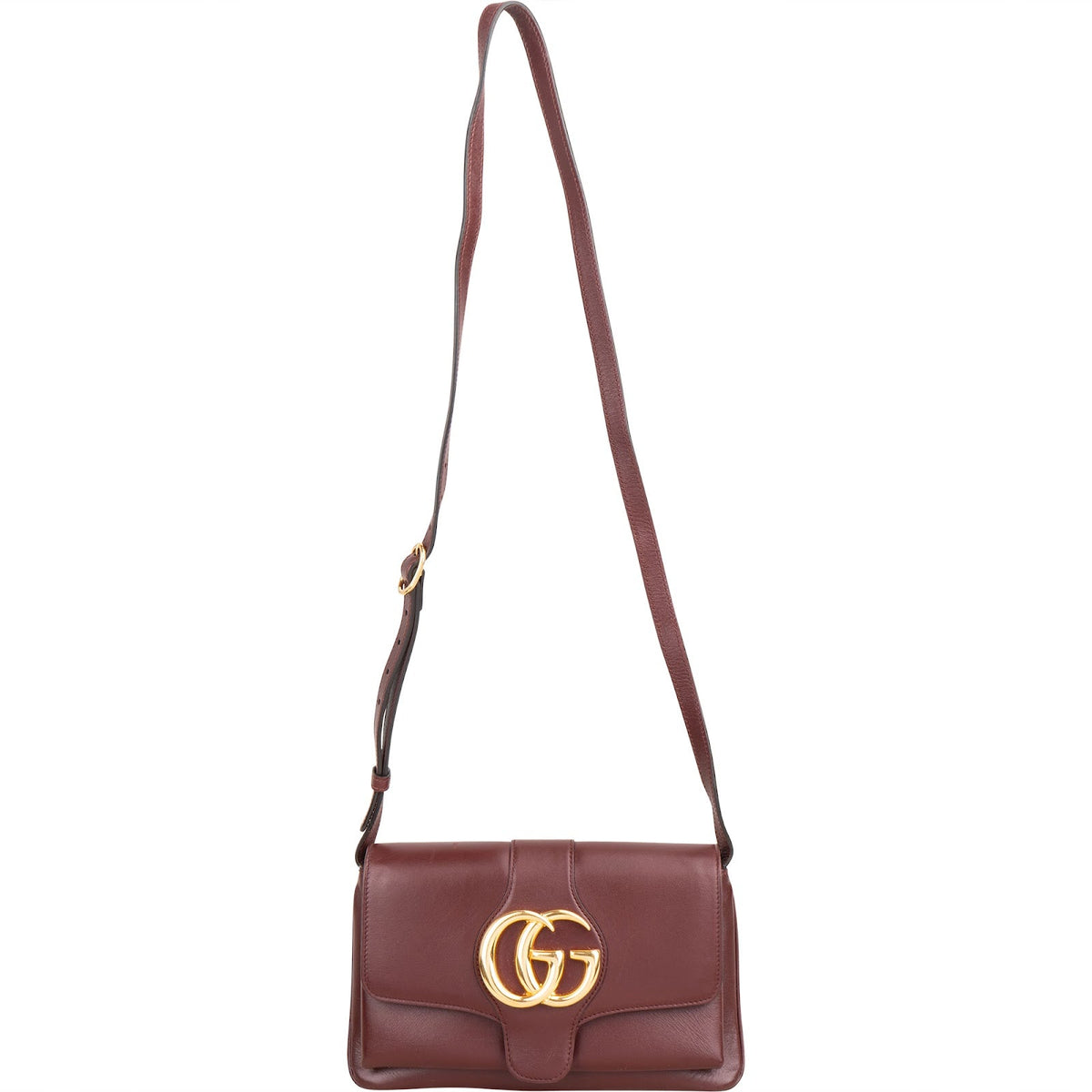 Bolso bandolera Gucci GG Arli pequeño en piel burdeos