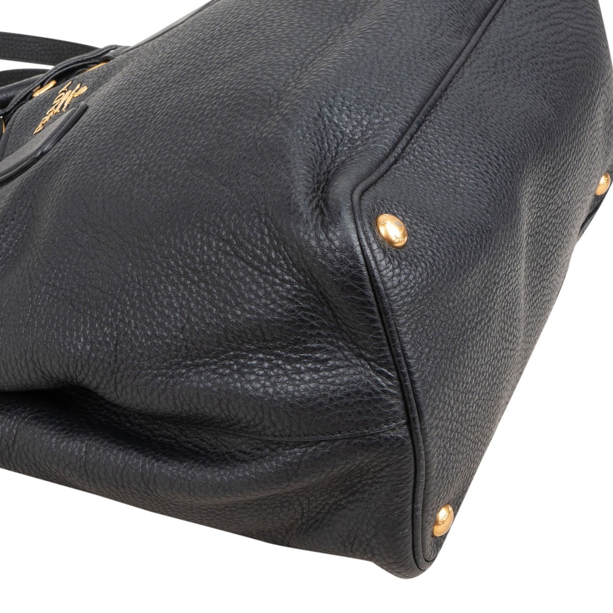 Prada Black Vitello Daino Leather Tote Handbag