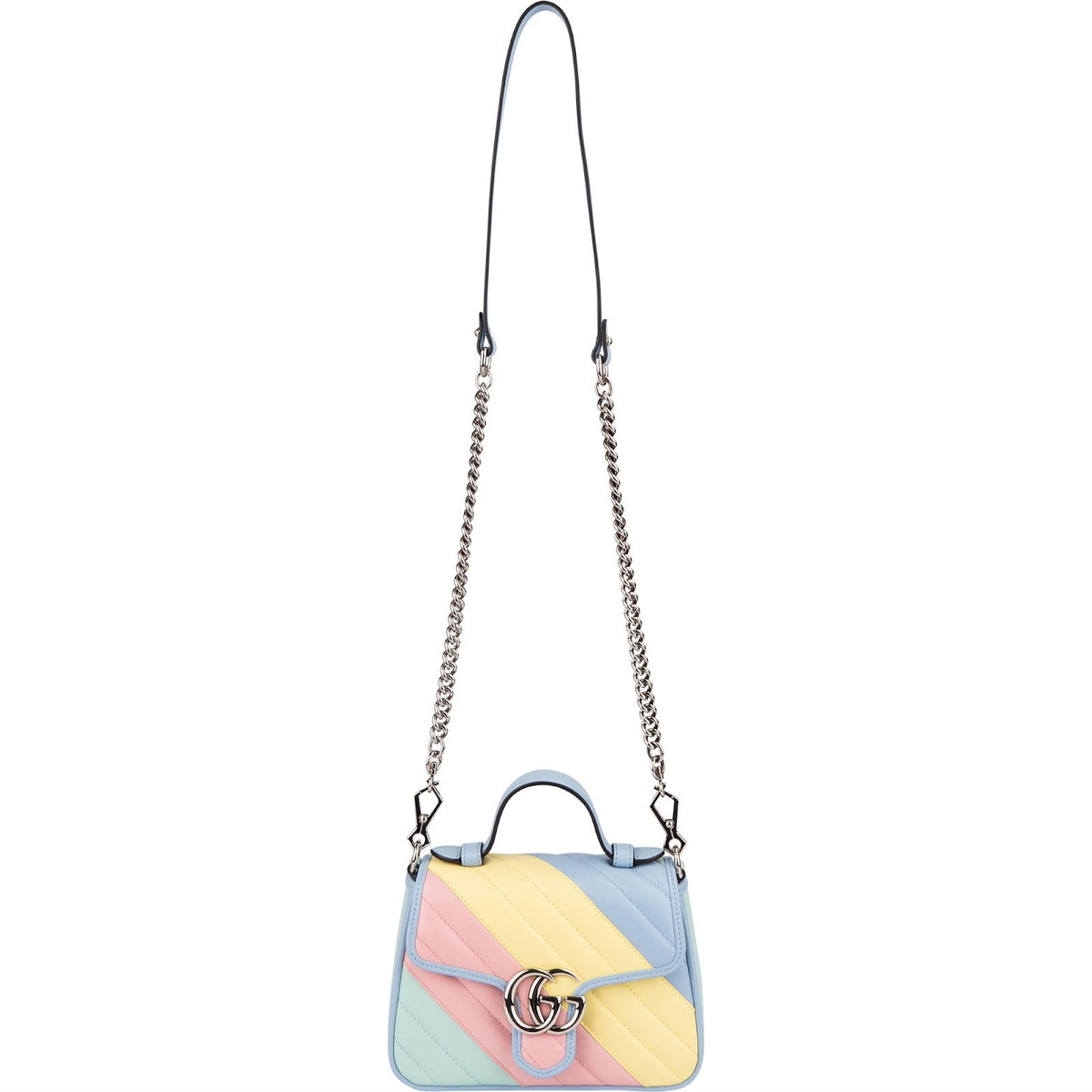 Gucci Multicolor Matelassé Leren GG Marmont Mini Handtas met Schouderriem