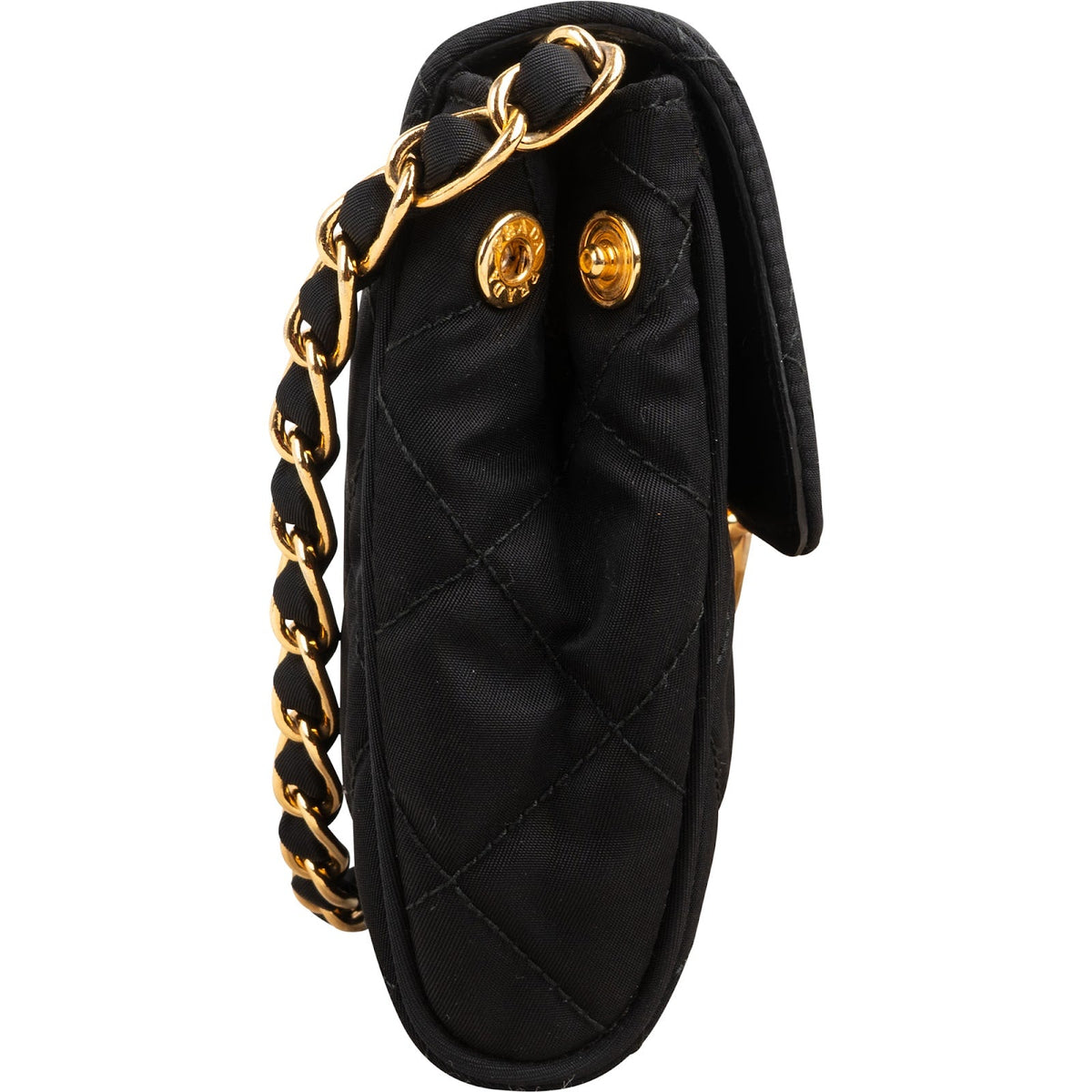 Prada doorgestikte Tessuto nylon crossbodytas met ketting en enkele flap