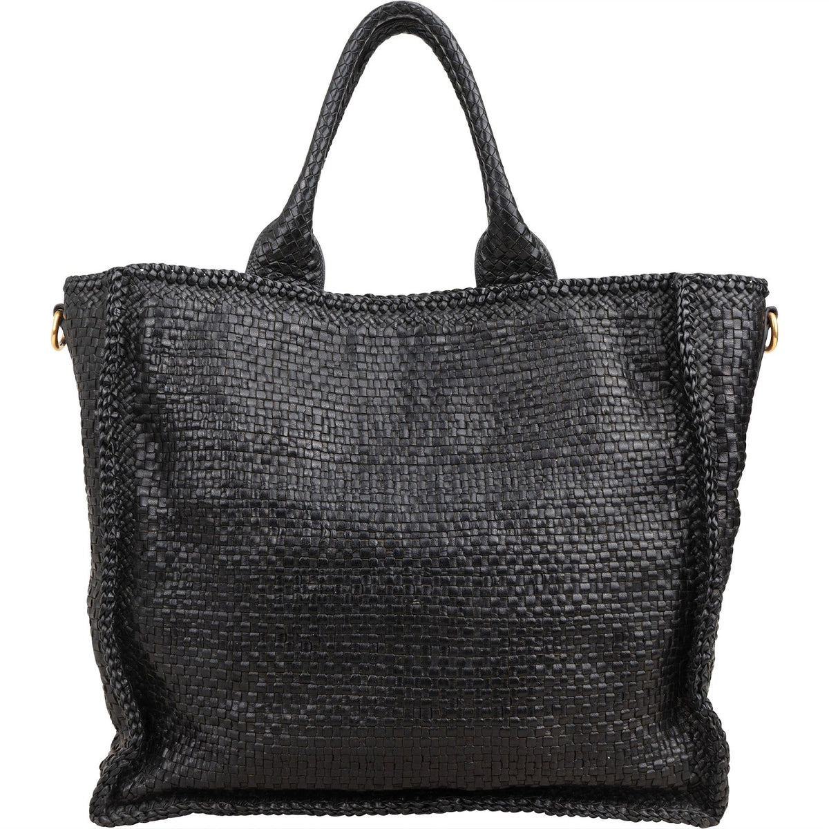 Prada Limited India Black Woven Leather Large Tote Handbag