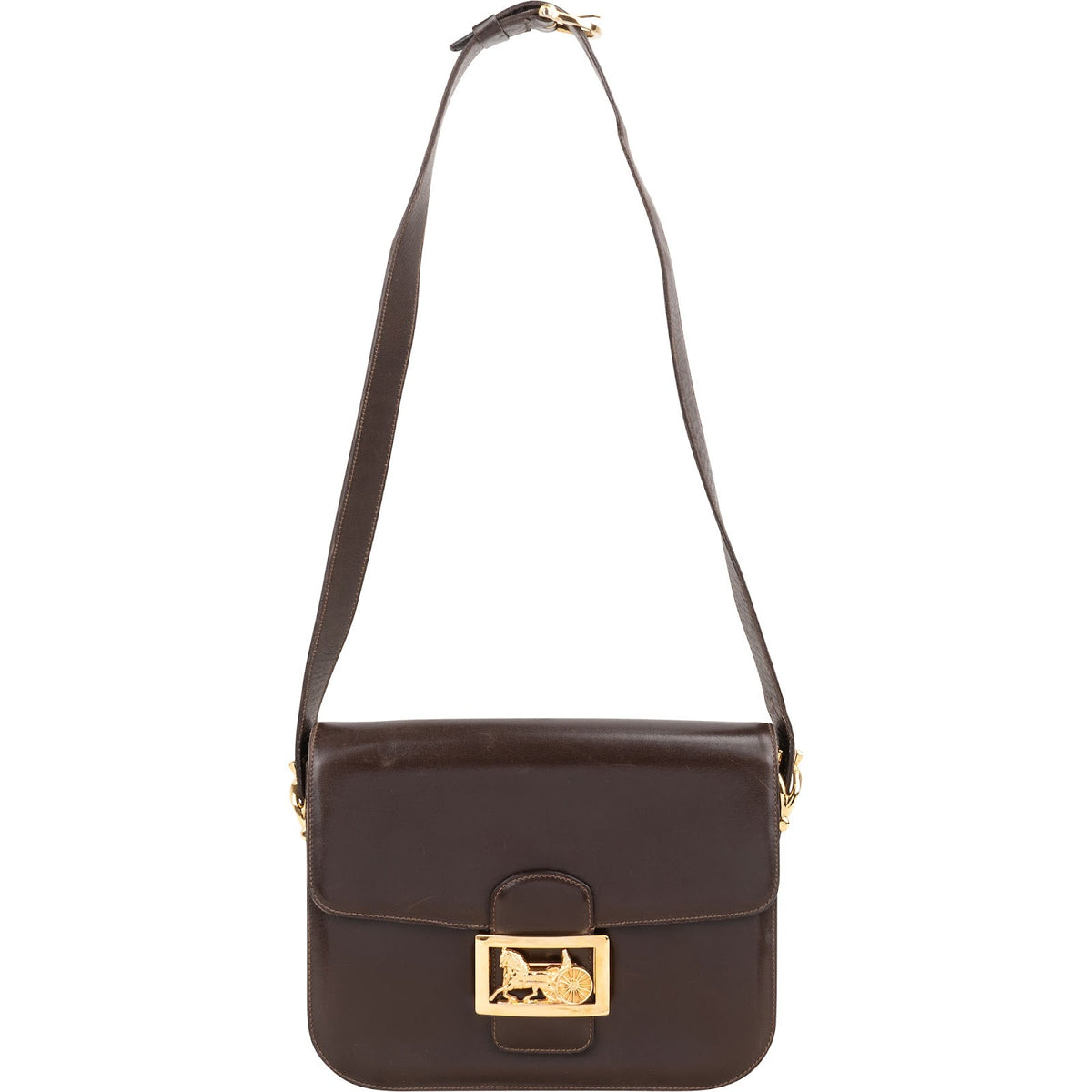 Celine Boxcalf Leder Horse Carriage Schultertasche, Bild 7 von 9