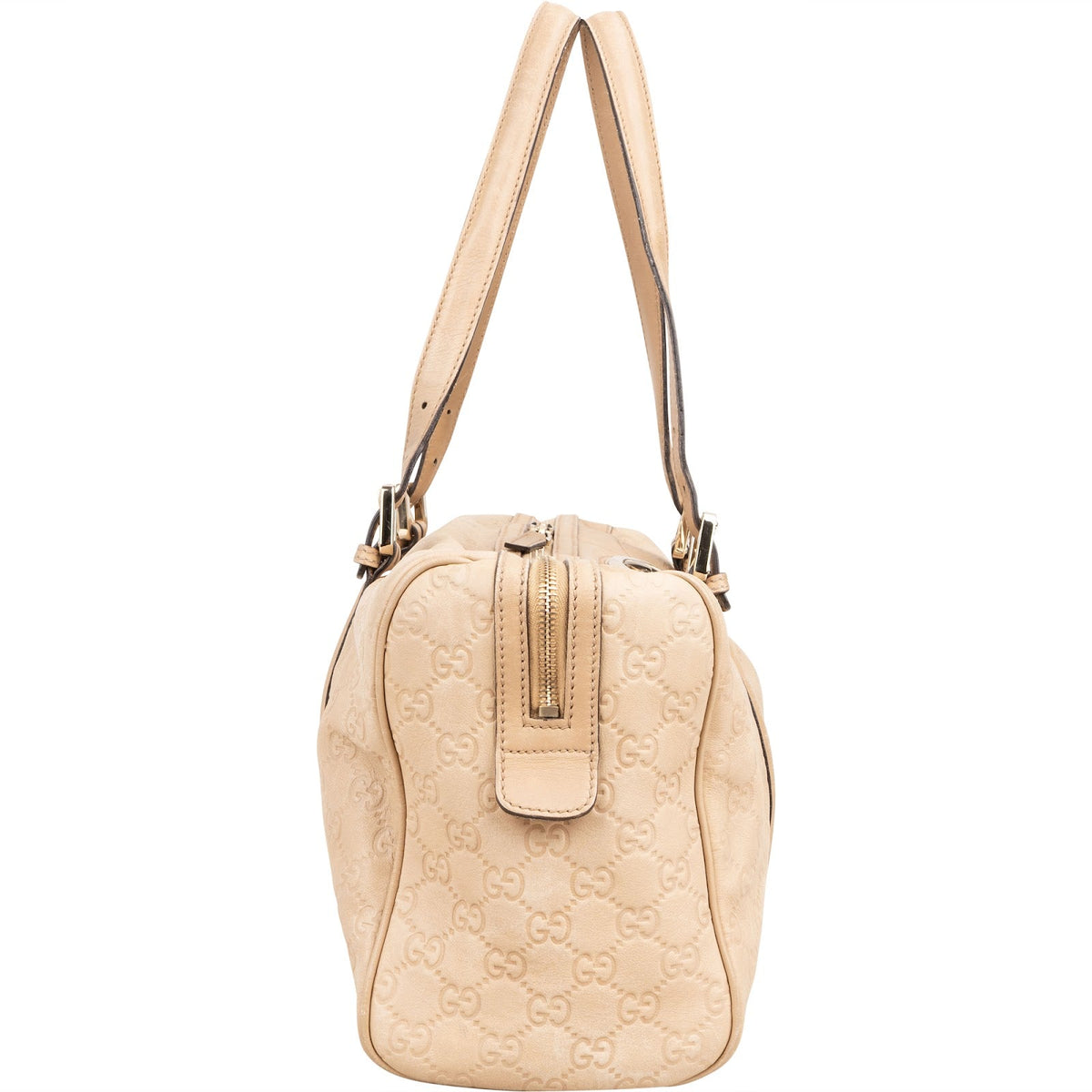 Bolso de hombro Gucci Boston Web GG en piel Guccissima beige